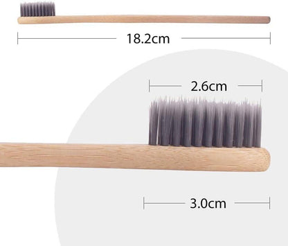 Umweltfreundliche Bambuskohle Zahnbürste 12er Set mit weichen Borsten
