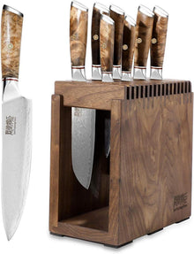 Damastmesser Set 8-tlg. Profi Küchenmesser Set mit Messerblock