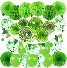 Party-Dekoration Set, Papierfächer Pompons Blumen Girlanden