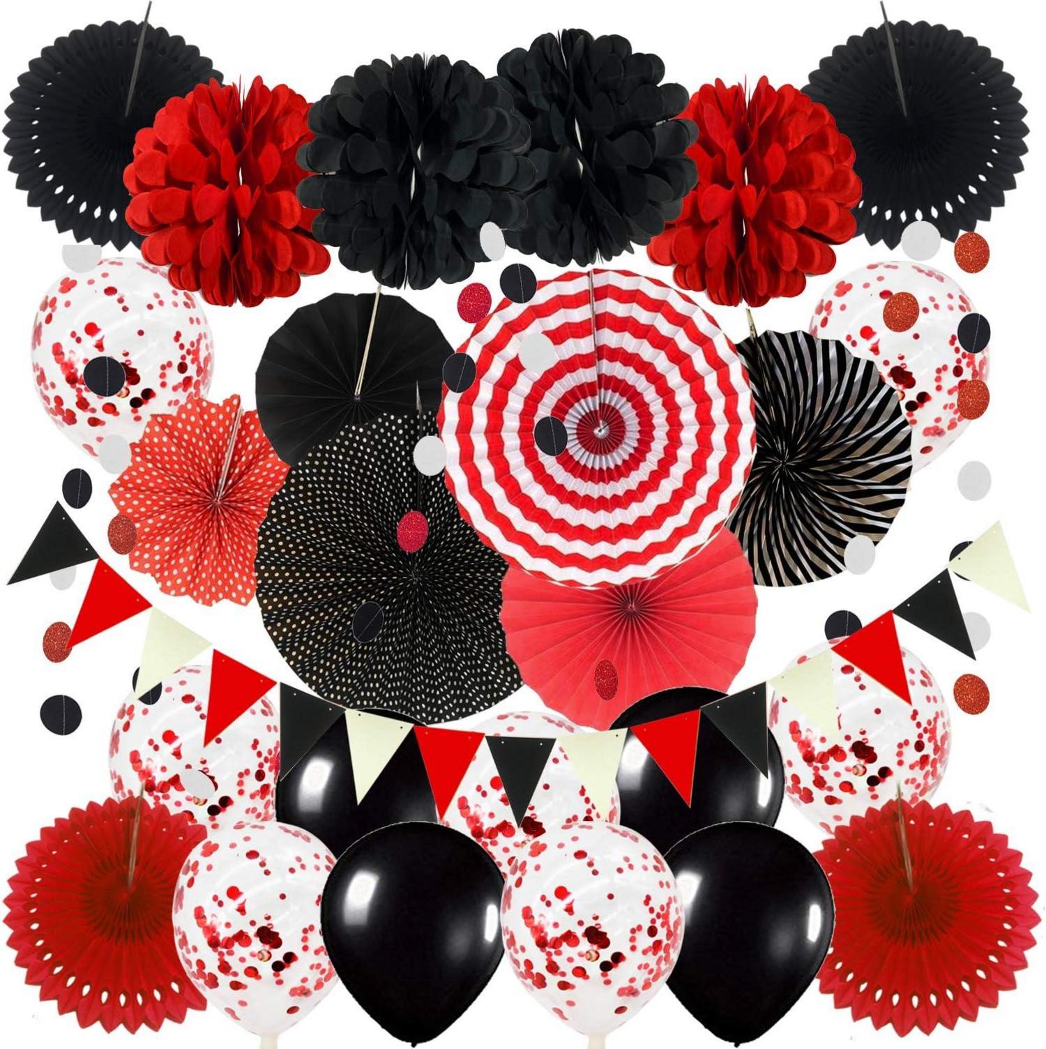 Party Dekoration Set Papier Pompoms Aufhängen Fächer Girlande
