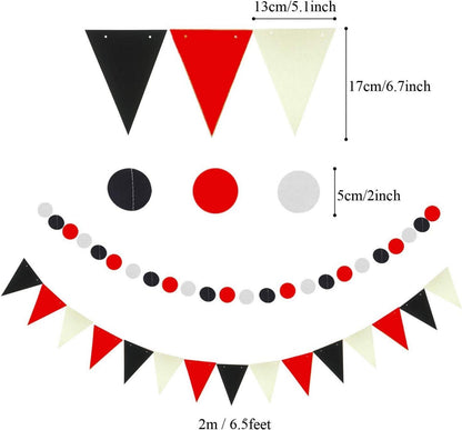 ZERODECO Party Dekoration Papier Pompoms Set Schwarz Rot 38 Teile
