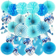 Party Dekoration Set Papier Pompoms Fächer Wimpel Glitter Girlande