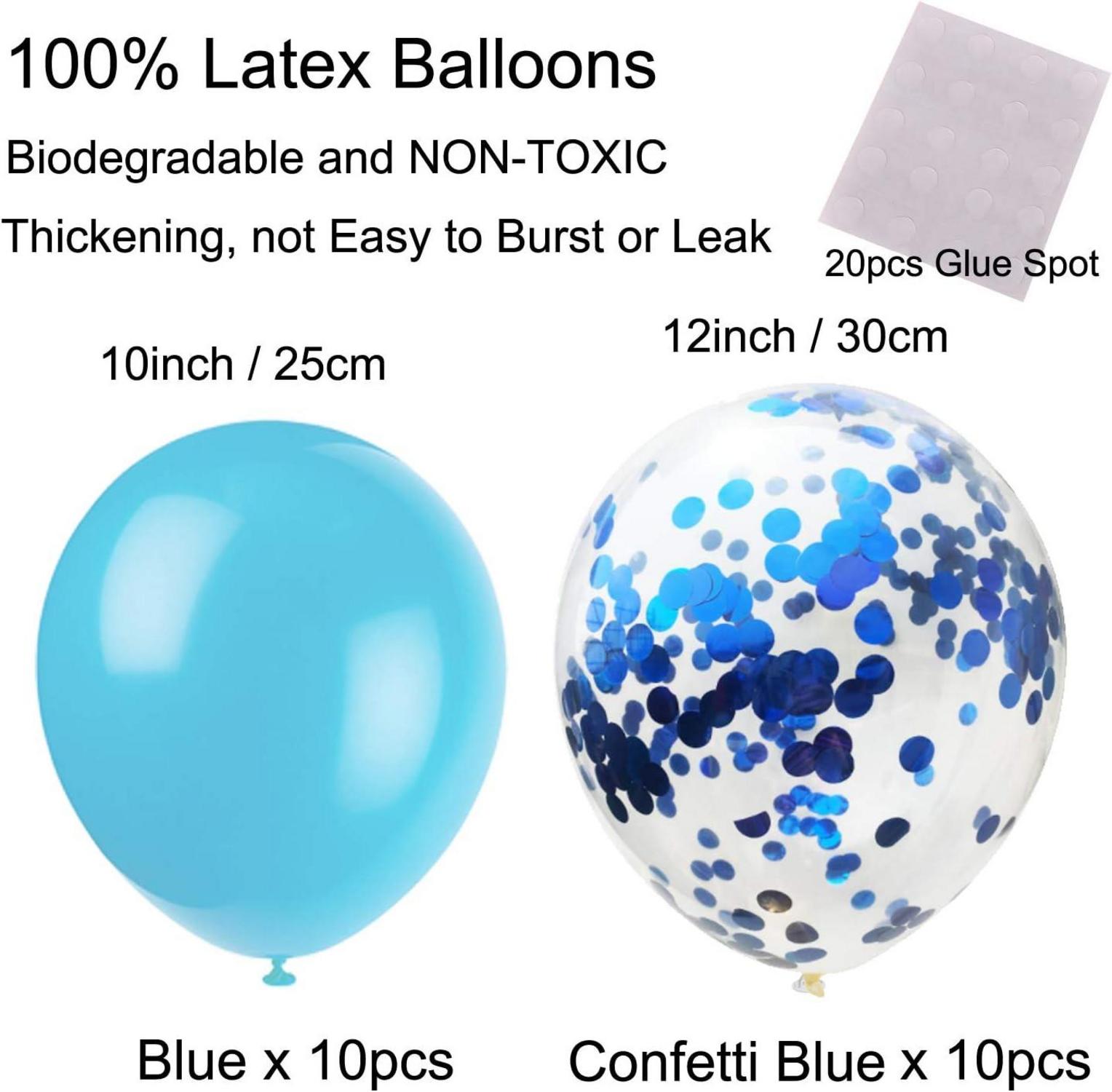 Party Dekoration Papier Pompoms Fächer Wimpel Glitter Girlande Blau