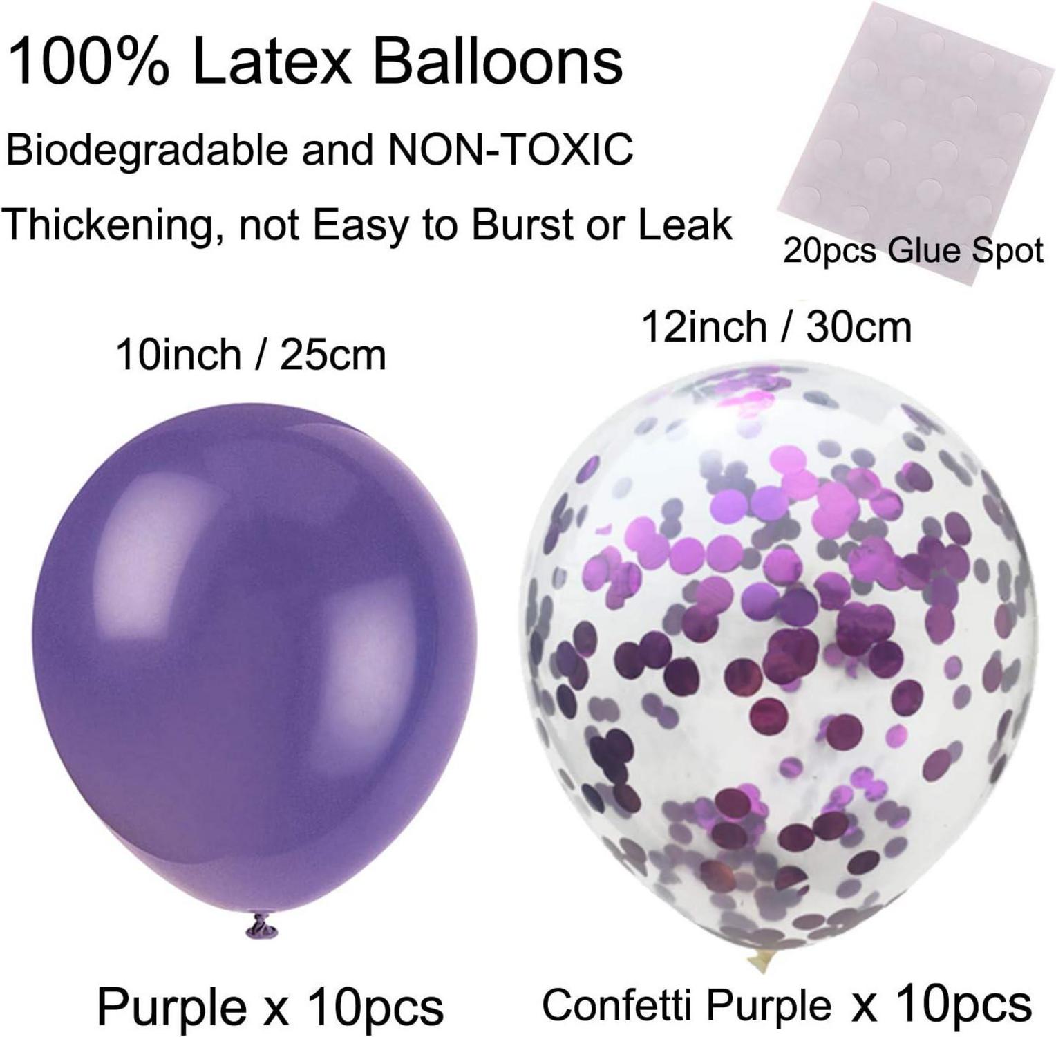Party Dekoration Set Violett: Ballons, Papier Pompoms, Fächer