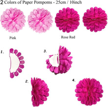 ZERODECO Party Dekoration, Rosa Konfetti Ballons Pompoms