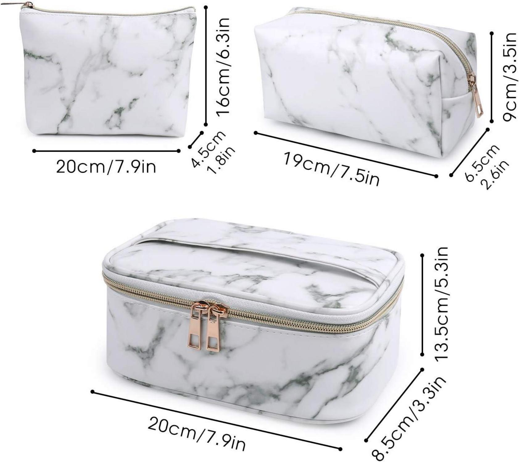 3er Set Make Up Taschen Kulturbeutel Reise PU-Leder