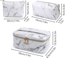 3er Set Make Up Taschen Kulturbeutel Reise PU-Leder