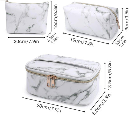 3er Set Make Up Taschen Kulturbeutel Reise PU-Leder