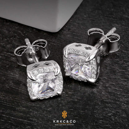 KRKC&CO Herren Silber 925 Zirkonia Ohrstecker Blau