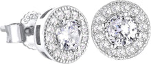 Iced Out Ohrstecker mit Zirkonia Steinen Blau Weiß 925 Silber