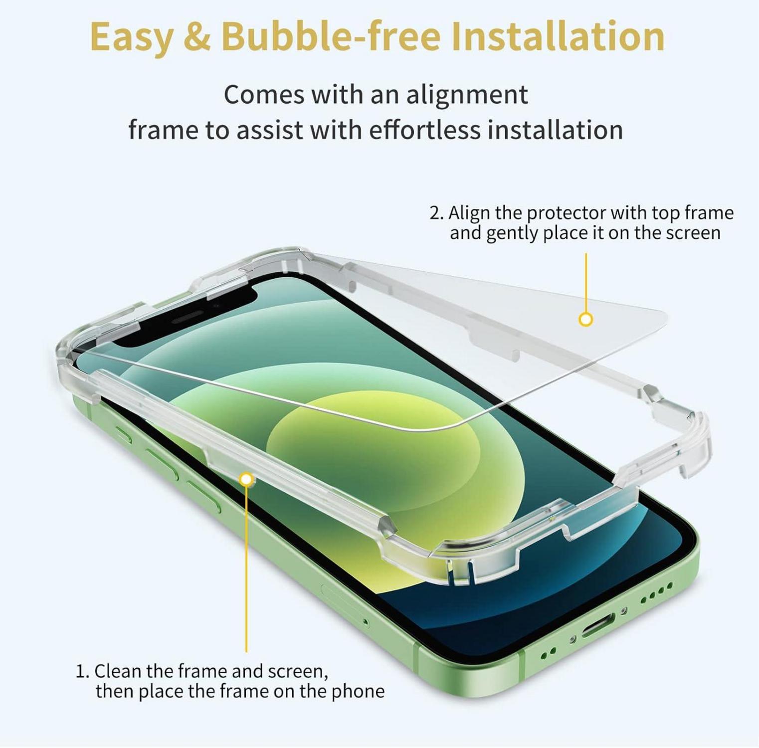 Displayschutzfolie 3er Pack iPhone 12 Mini Panzerfolie Schutz Glas
