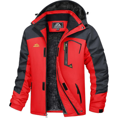 Herren Winterjacke wasserdicht warm gefüttert rot 3XL