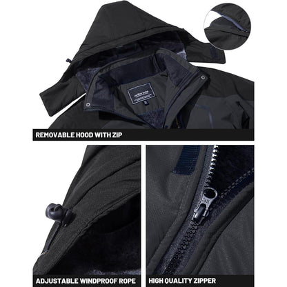 Herren Winterjacke wasserdicht & winddicht mit Fleece-Futter