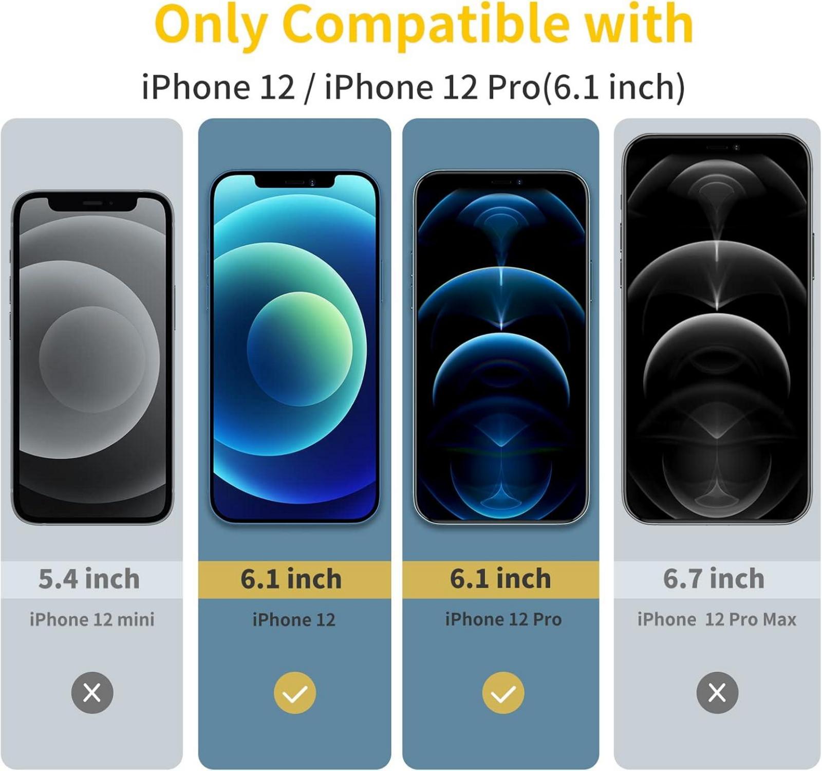 Panzer Schutz Glas für iPhone 12/12 Pro [3 Stück] 9H Härte