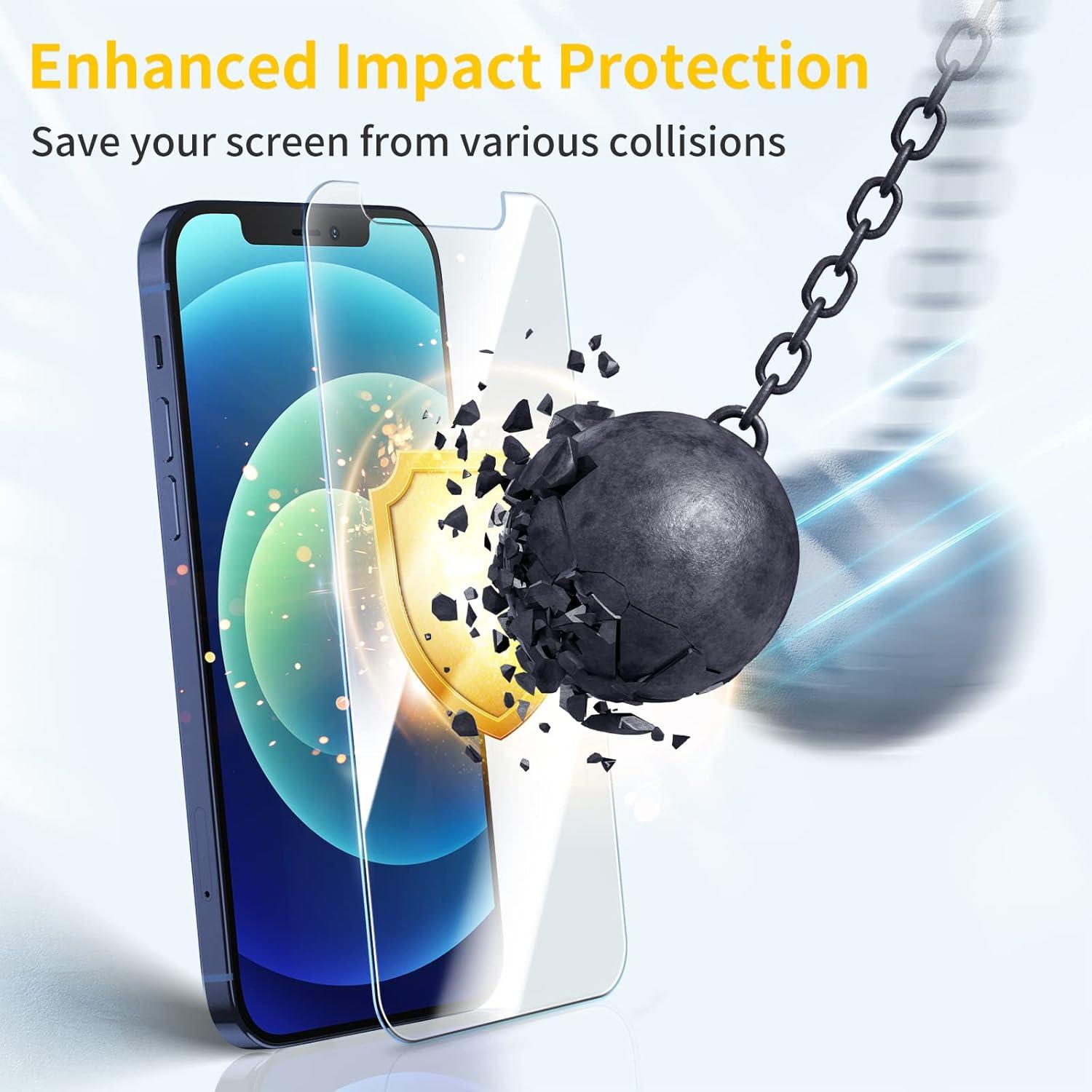Panzer Schutzfolie iPhone 12 Pro 3er Set 9H Härte Displayfolie