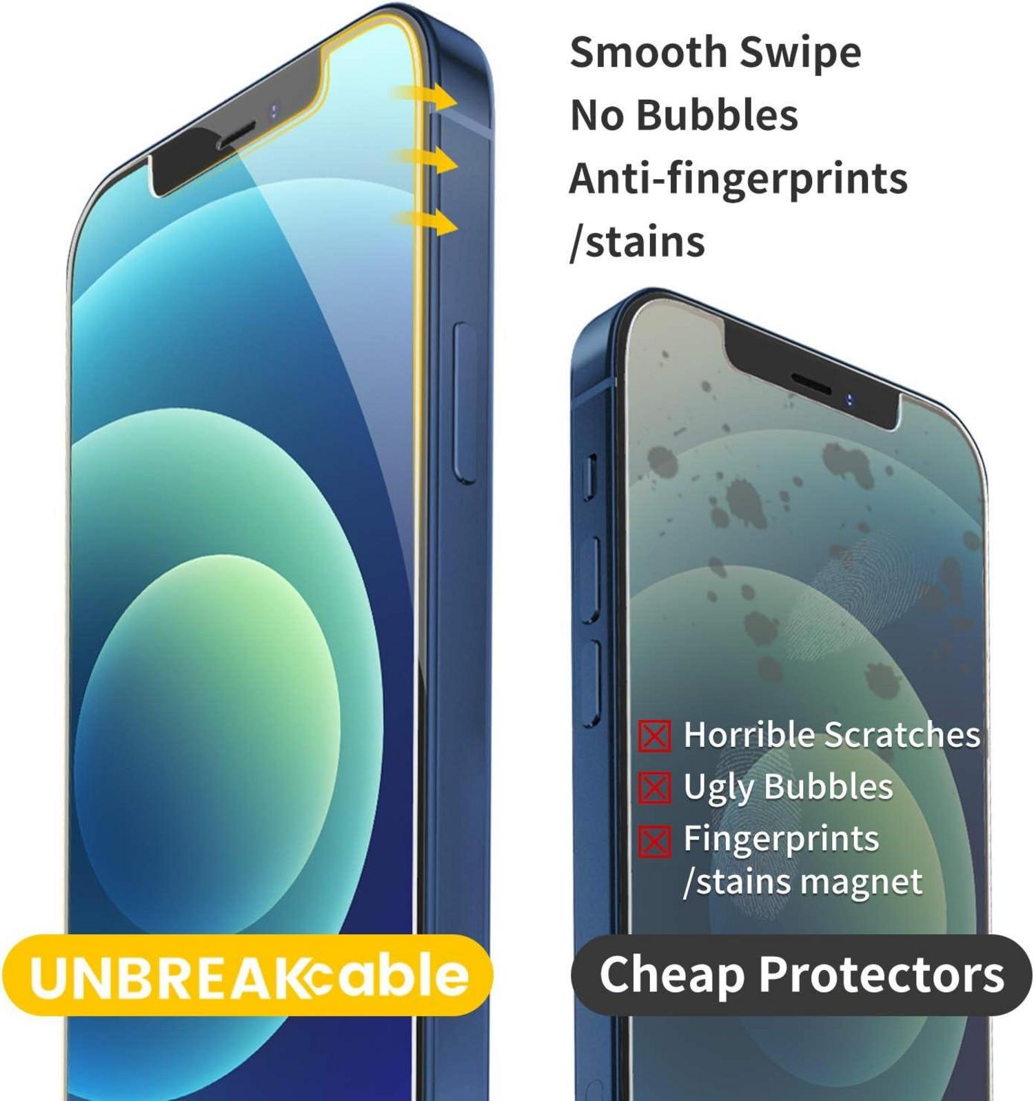 Panzer Schutz Glas iPhone 12 Pro Schutzfolie 9H Härte Kratzfest 3 Stück