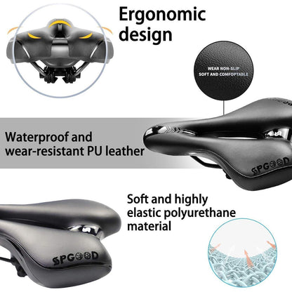 SPGOOD Fahrradsattel Gel Ergonomisch Wasserdicht 27 * 16cm