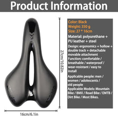 SPGOOD Fahrradsattel Gel Ergonomisch Wasserdicht 27 * 16cm