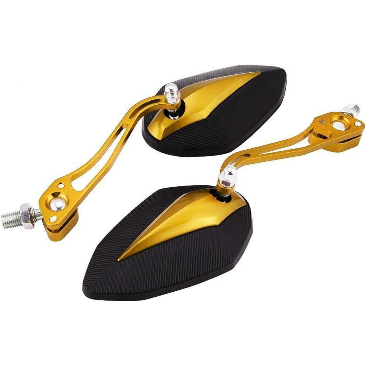 Motorrad Rückspiegel Set Gold/Chrom, Universal 8mm/10mm