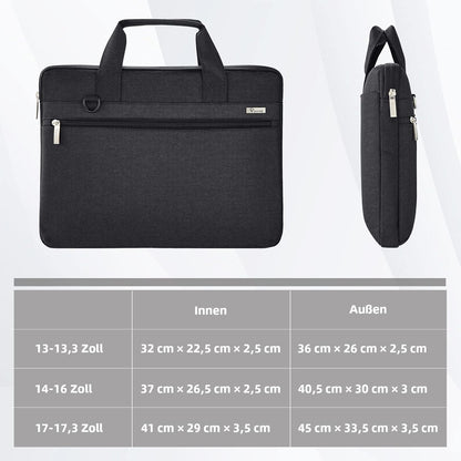 Voova Laptoptasche 360°Schutz Wasserdicht 17,3 Zoll Schwarz