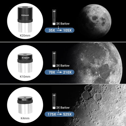 Astronomie Teleskop 525X Vergrößerung mit Smartphone Adapter
