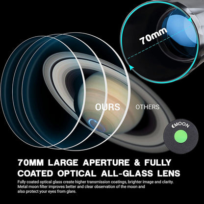 Refraktor Teleskop Astronomie 525X Vergrößerung Smartphone Adapter