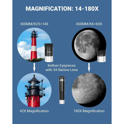 Teleskop Astronomie 70mm Vollständig Beschichtete Linse 3X