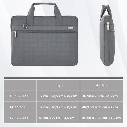 Voova Laptoptasche 360°Schutz 17,3 Zoll Wasserdicht Grau