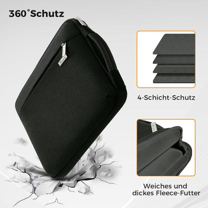 Voova Laptop Hülle 14 Zoll MacBook Air Laptoptasche Schwarz 360°Schutz