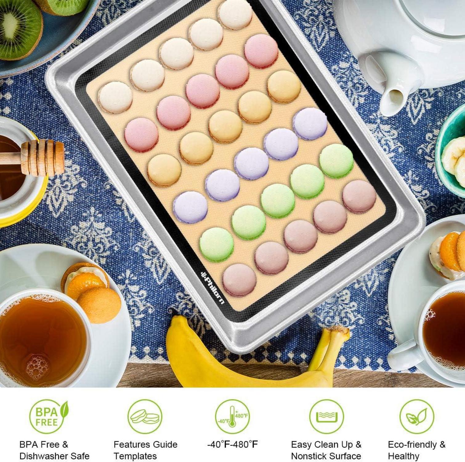 Silikon Backmatte für Macarons mit 40 Löchern und 14 Düsen