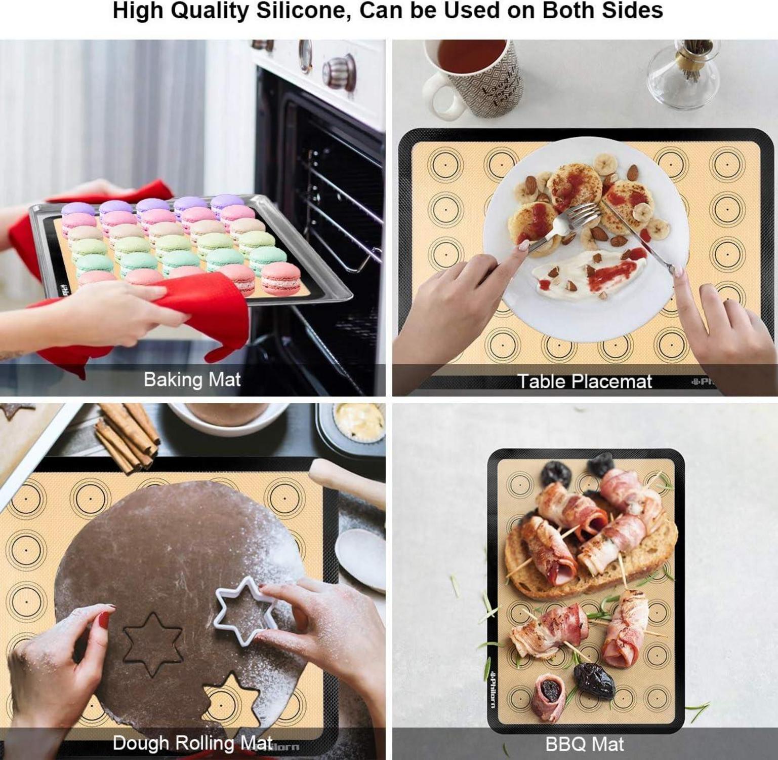 Backmatte für Macarons Silikon 40 Löcher 14 Düsen BPA-frei 42x29 cm 2