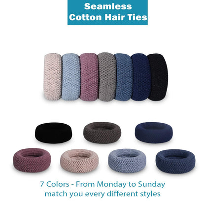 Dicke Stretch-Haargummis nahtlose Scrunchies 7er Set gemischte Farbe