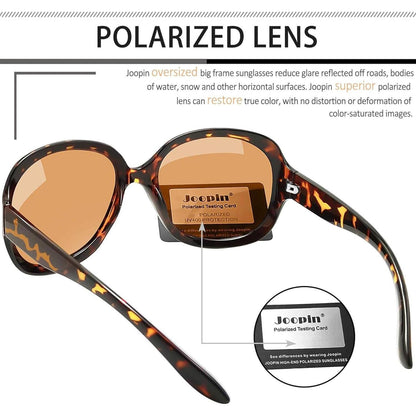Übergroße Damen Sonnenbrille polarisiert UV400 Schildpatt Braun