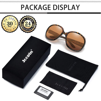 Übergroße Damen Sonnenbrille polarisiert UV400 Schildpatt Braun