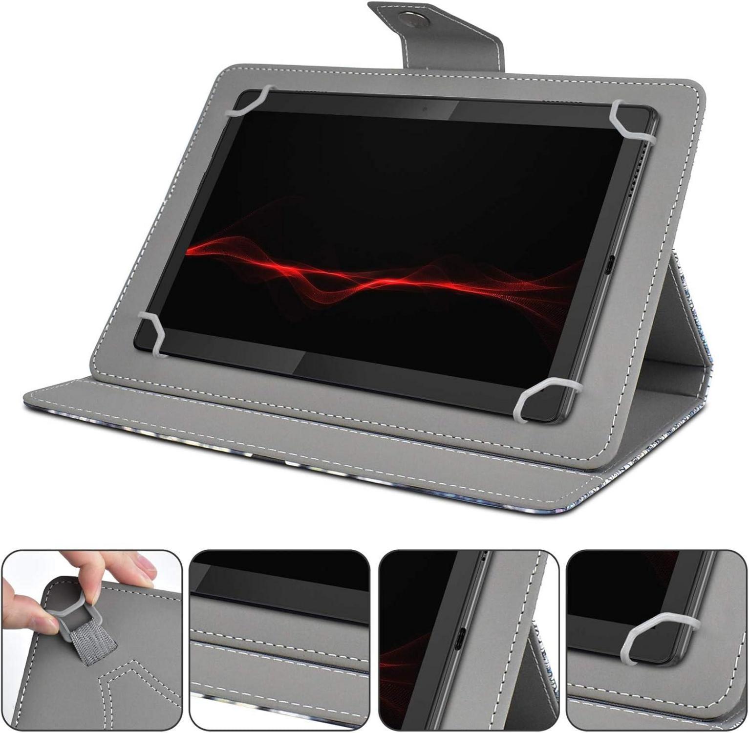 Tablet Hülle 10 Zoll Blau PU-Leder Magnetisch Universal Schutzhülle