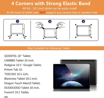 Tablet Hülle 10 Zoll Universal Schutzhülle Lila Magnetisch
