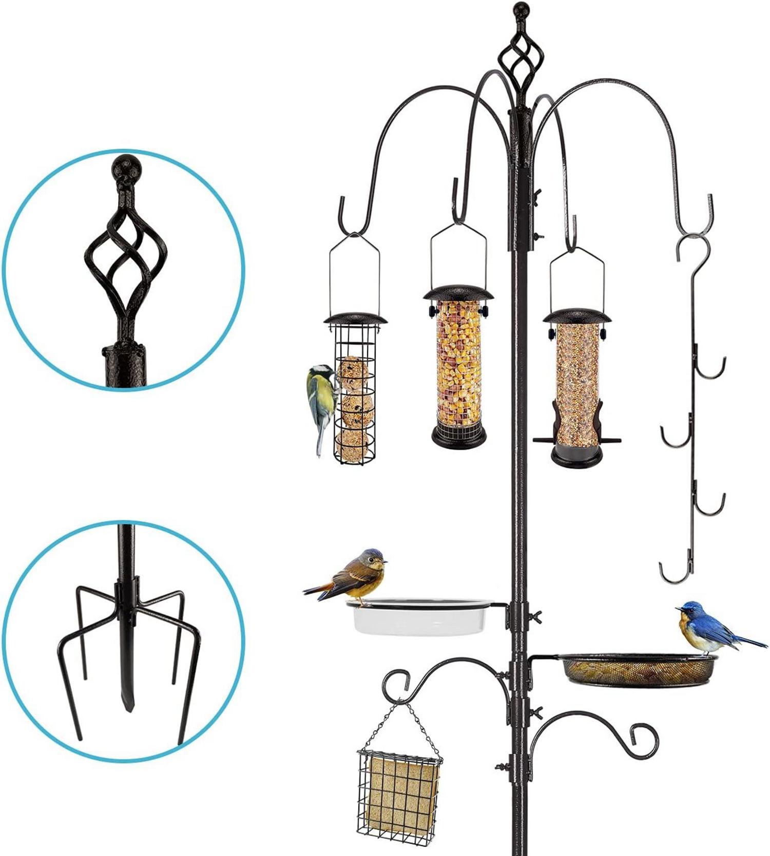 Vogelfütterungsstation Kit mit Metall Feeder und Vogelbad