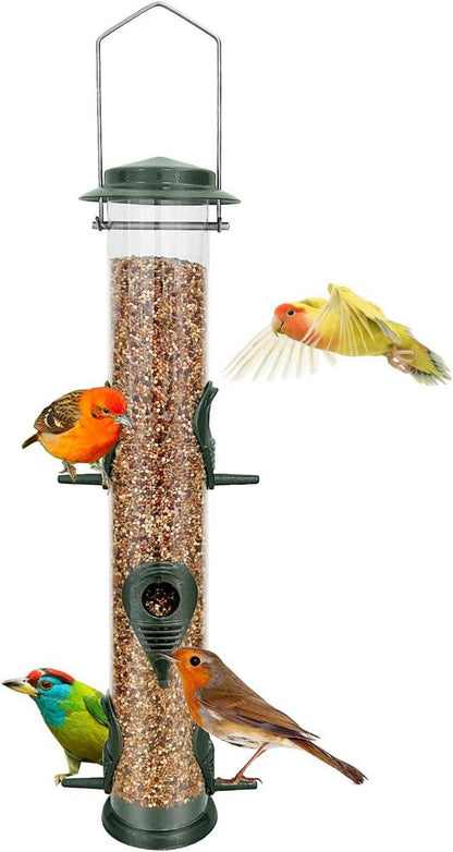 Metall Vogelhäuschen Rohr Hänge Feeder Wildvogel Saatgut 6 Port