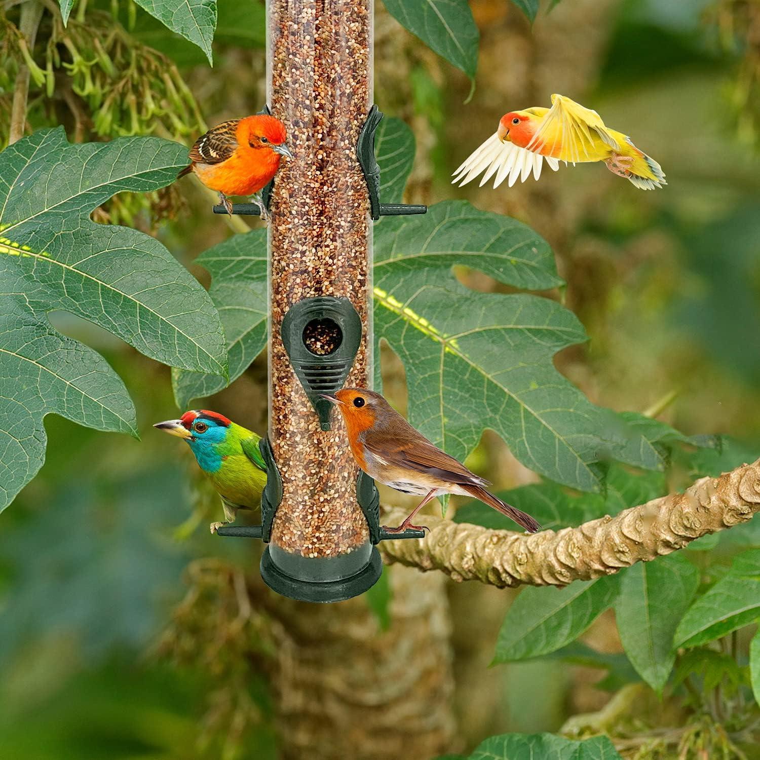 Metall Vogelhäuschen Rohr Hänge Wildvogel Feeder 6 Port Saatgutstation