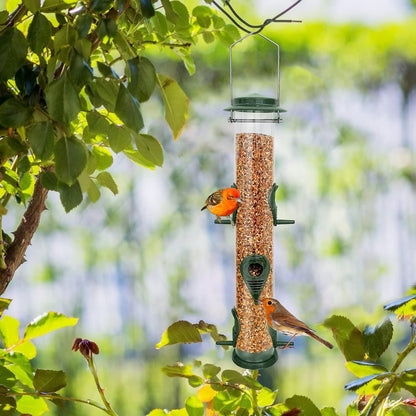 Metall Vogelhäuschen Rohr Hänge Feeder Wildvogel Saatgut 6 Port
