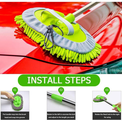 Auto Waschbürste Teleskop-Mikrofaserbürste 120cm 2-in-1