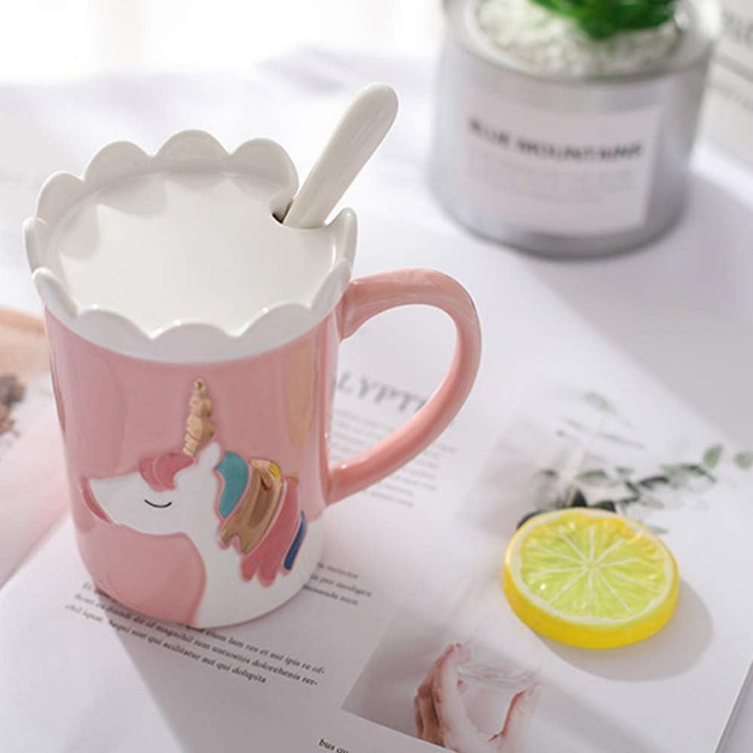 Einhorn Keramik Tassen Set Geschenk Mädchen Becher Milch Tee Kaffee