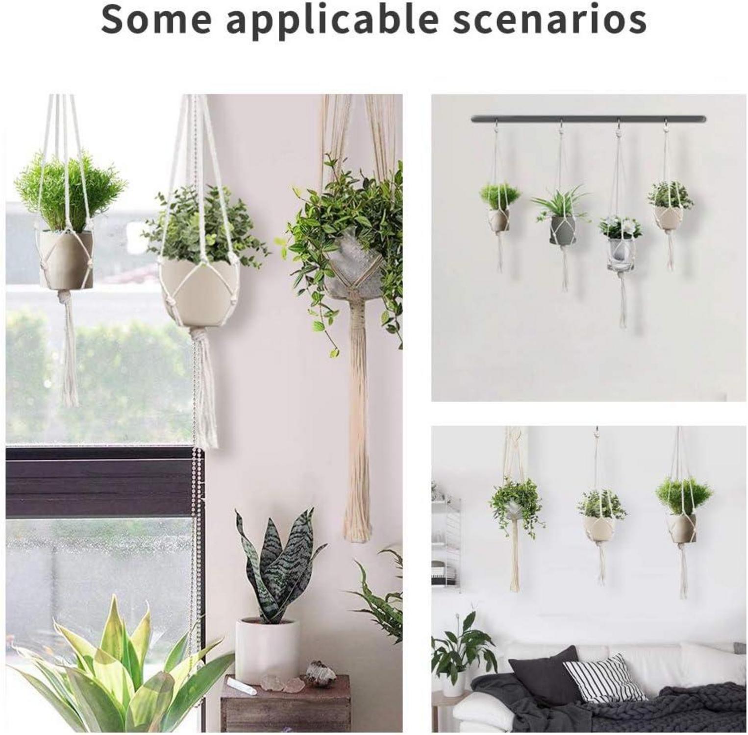 6er Set Makramee Blumenampel Baumwollseil Hängeampel Pflanzenhalter