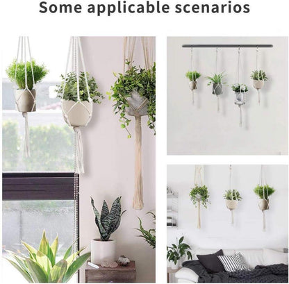 6er Set Makramee Blumenampel Baumwollseil Hängeampel Pflanzenhalter