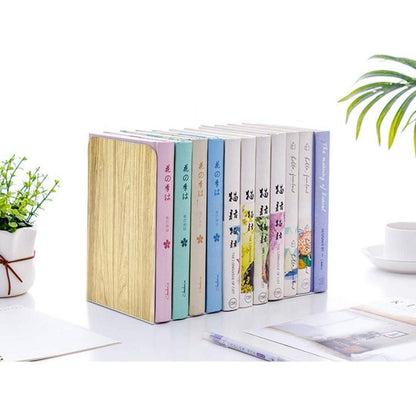 Qualsen Buchstütze Metall Bücherstützen Holzimitat 4 Paare