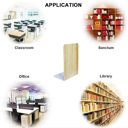 Qualsen Buchstütze Metall Bücherstützen Holzimitat 4 Paare