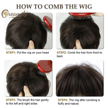 Kurze Damen Perücke Pixie Cut Schokoladenbraun mit Pony