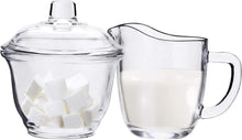 Glas Milch und Zucker Set mit Sahnekännchen 200 ml