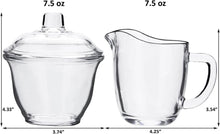 NicunomGlas Milch Zucker Set Transparent Zuckerdose