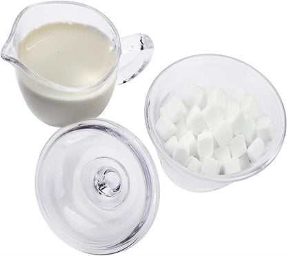 Nicunom Glas Milch Zucker Set Zuckerdose Sahnekännchen 200mlTransparent